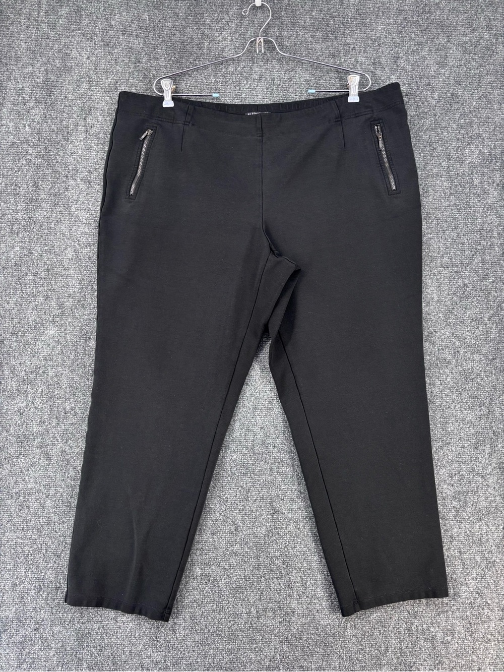 Eileen Fisher Black Flat Front Cropped Pull On Pants Women’s 2X Business Casual